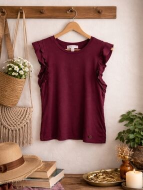 Michael Kors | Women's Medium | Rich Plum Wine | Sleeveless Top
